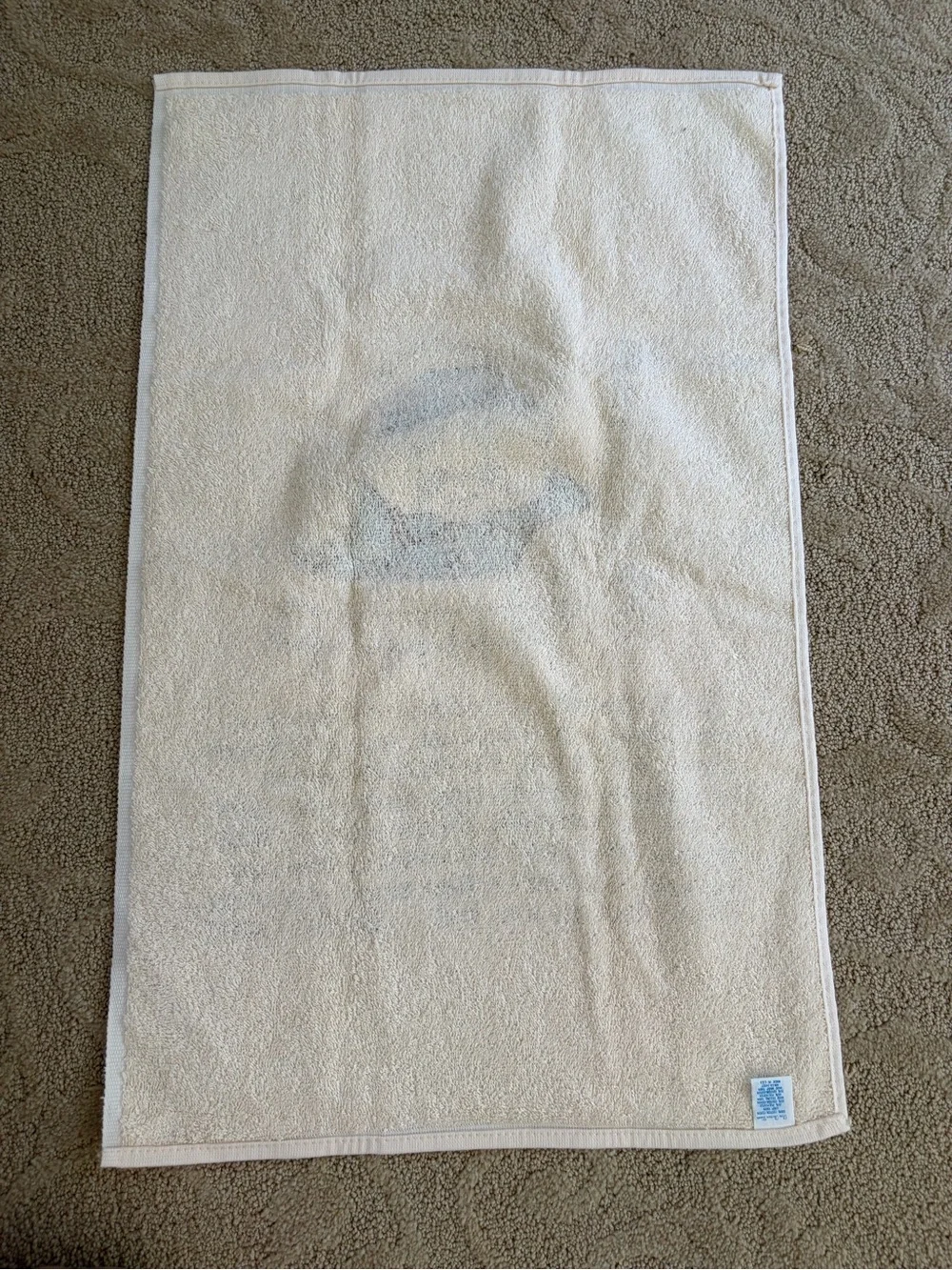 Novelty Tennis Print Hand Bath Towel - Off White
